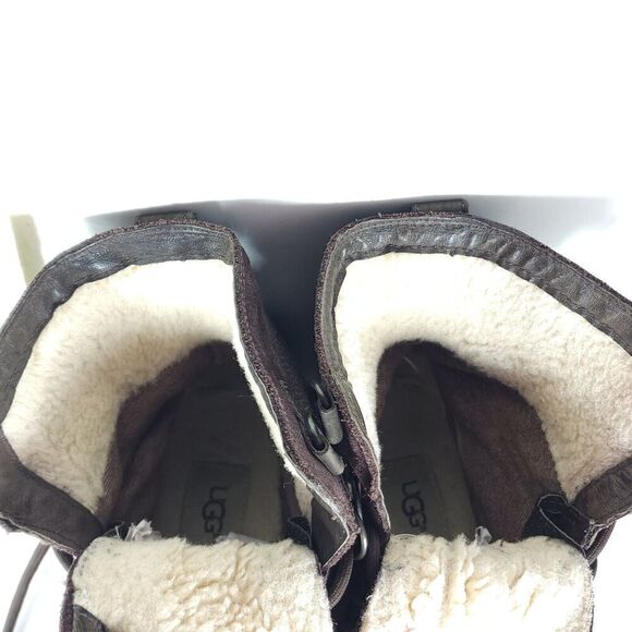 UGG Women's Azaria US8? Brown Suede Waterproof Sheepskin Lined Duck Boots - Picture 5 of 13